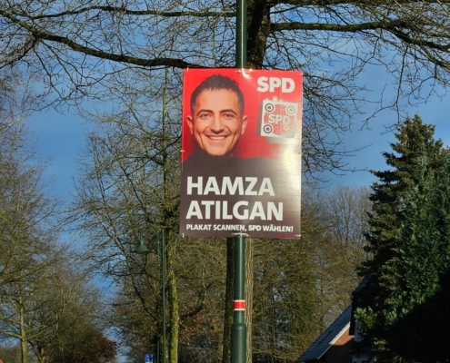 Plakat von Hamza Atilgan Bundestagskandidat für Ahlhorn